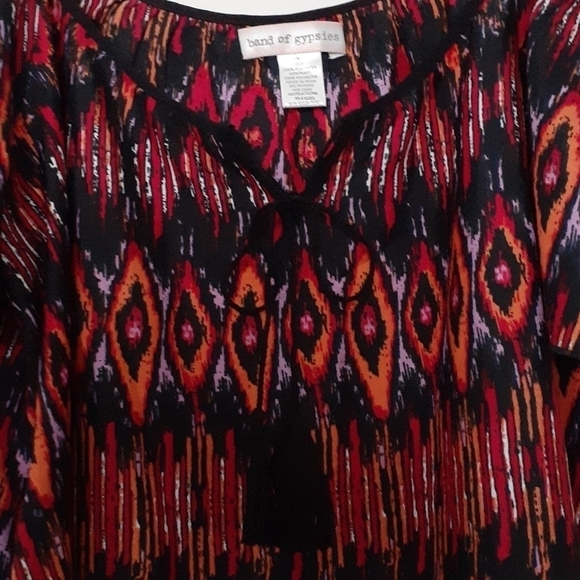 Band of Gypsies Multicolored Tunic Dress With Pockets tassels Size M - Picture 5 of 15